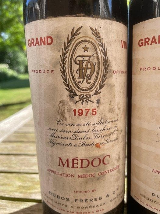 1975 Dubos Frères - Médoc - 6 Flessen (0.75 liter), Collections, Vins