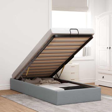 vidaXL Bedframe zonder matras 80x200 cm stof lichtgrijs, Verzenden