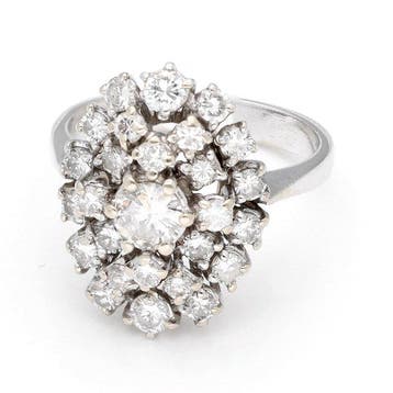 Ring - 18 karaat Witgoud Diamant (Natuurlijk)