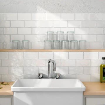 Wandtegel Wit 7,5x15cm (Muurtegels, Muur- en plafondtegels), Doe-het-zelf en Bouw, Nieuw, Minder dan 20 cm, 10 m² of meer, Wandtegels
