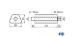 FOX Uni-geluiddemper trapezium met mof - verwerking 644 220x, Verzenden