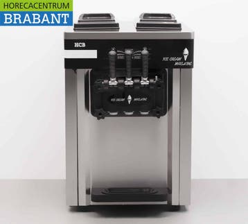 HCB RVS Softijsmachine 2 smaken 230V Horeca, Ophalen of Verzenden, Nieuw in verpakking