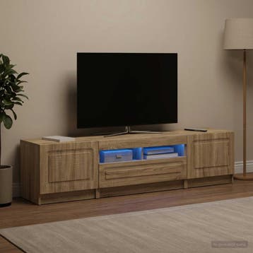 vidaXL 5-delige LED TV-kast Sonoma Eiken Bewerkt hout, Verzenden