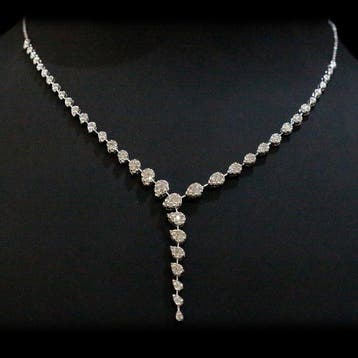 Halsketting - 14 karaat Witgoud - 1.94ct. tw. Diamant, Handtassen en Accessoires, Kettingen, Nieuw