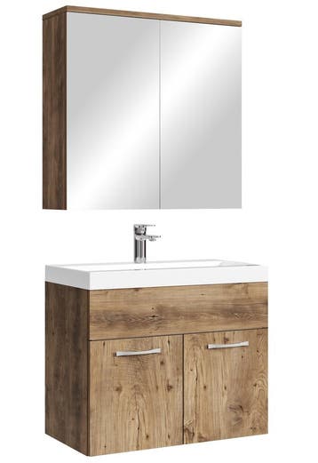 Badkamermeubel Set Montreal 01 60 cm Bruin Eiken Badmeubel, Verzenden