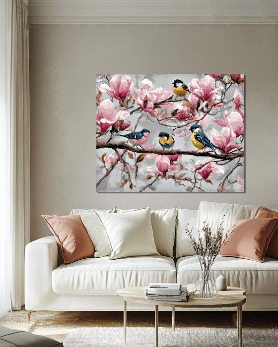 Michael Mey - Birds on Magnilia Tree - XL, Antiquités & Art, Art | Objets design