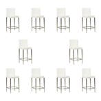 Set van 10 Leren barkrukken Break laag - Toledo Purewhite, Nieuw, Leer, Ophalen of Verzenden, 90 cm of meer