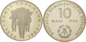 10 Mark 1986 Kurs- en Gedenkmunten, Verzenden, België