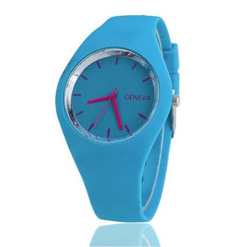 Jelly Horloge Unisex - Kwarts Uurwerk Silicoon Bandje Blauw, Verzenden