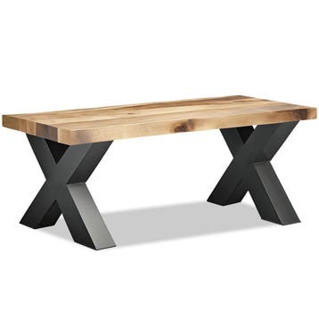 Bank | Hout/Staal | Hout (Mango) | Zwart Frame | Indoor |, Verzenden
