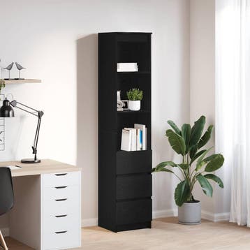 vidaXL Highboard 37,5x35x180 cm spaanplaat zwart, Maison & Meubles, Armoires | Dressoirs, Verzenden