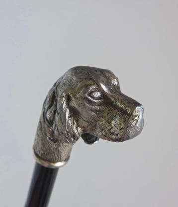 Wandelstok - hondenkop - Verzilverd - Verzilverd Hond Hij