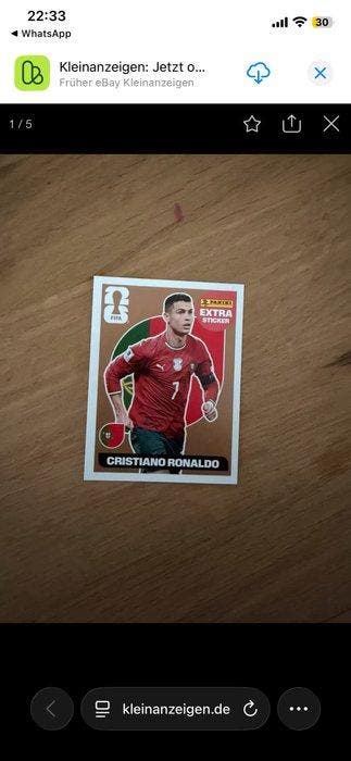 2026 Panini World Cup Stickers Cristiano Ronaldo Extra, Nieuw