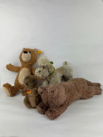 Steiff - Speelgoed Bear, Dog, Squirrel, Cat - Lot of 4 x, Antiek en Kunst