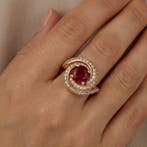 Bague - 18 carats Or rose - 2.66ct. tw. Rubis - Diamant -, Nieuw
