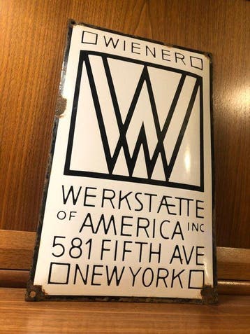 Rare Wiener Werkstätte of America Inc Art Deco - Reclamebord, Antiek en Kunst