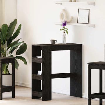 vidaXL Bartafel met rekken Zwarte eik 90x40x103,5 cm bewerkt, Verzenden