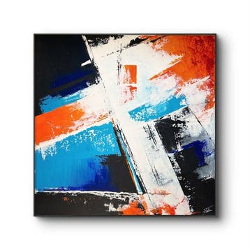Cristina Talea - BLUE, ORANGE and BLACK ABSTRACT XL