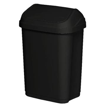 Afvalbak | Kunststof | Zwart | 10L | Tuimeldeksel |, Verzenden