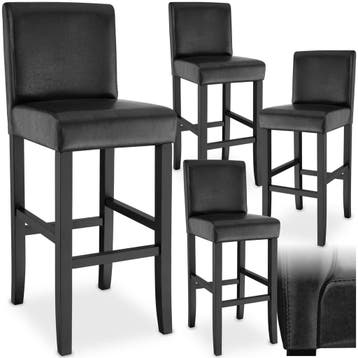 Barkruk van kunstleer - zwart, Set van 4, Huis en Inrichting, Barkrukken, Verzenden, Nieuw