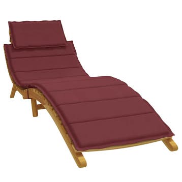 vidaXL Ligbedkussen 186x58x4 cm stof gemêleerd wijnrood, Verzenden