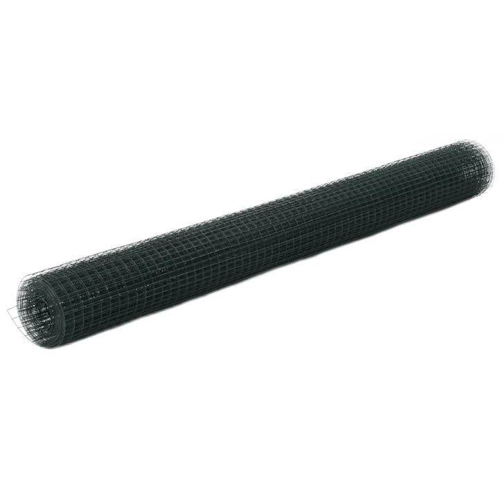 vidaXL Kippengaas 10x1,5 m staal met PVC coating groen, Tuin en Terras, Tuinhekken en Hekwerk, Nieuw, Verzenden