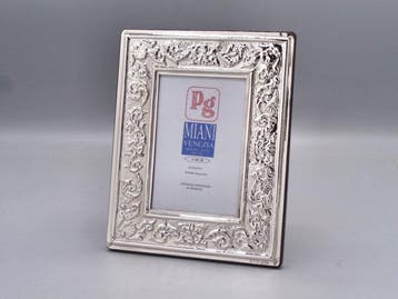 PG-Miani Argenteria - Fotolijst - .925 zilver - Bladeren 6x9, Antiek en Kunst, Antiek | Zilver en Goud