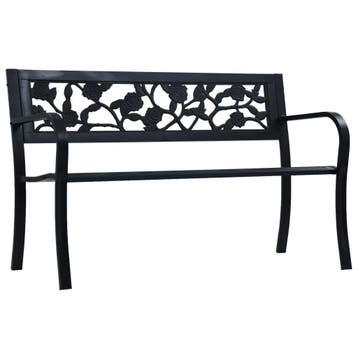 vidaXL Tuinbank 125 cm staal zwart, Tuin en Terras, Verzenden, Nieuw
