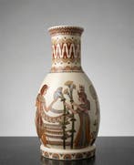 sculptuur, Vaso Decorativo Egípcio - Porcelana Selecionada -