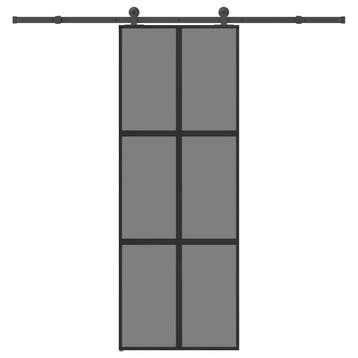 vidaXL Schuifdeur met beslag 76x205 cm gehard glas en, Doe-het-zelf en Bouw, Verzenden, Nieuw