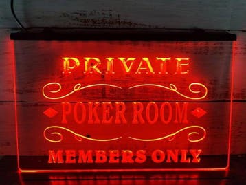 Poker room neon bord lamp LED cafe verlichting reclame licht, Verzenden, Nieuw
