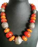 Zilver, Hars - Halsketting - Berberse Marokko, Antiek en Kunst