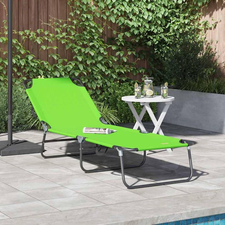 vidaXL Opvouwbare zonnebed Groen 188 x 57 x 86,5 cm, Jardin & Terrasse, Chaises longues, Envoi