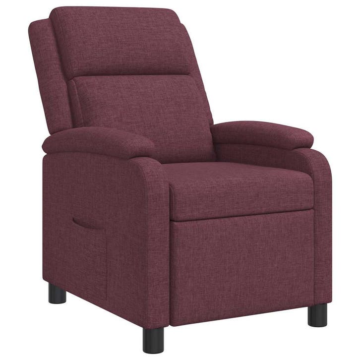 vidaXL Recliner Paars Stof, Maison & Meubles, Fauteuils, Envoi