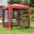 vidaXL Partytent met 4 mesh zijwanden 2x2 m HDPE rood, Verzenden