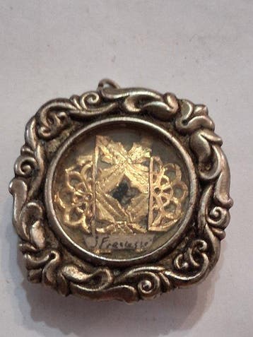 Reliekhouder - Legering, Papier, Textiel, Glas - 20e eeuw -