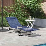 vidaXL Opvouwbare zonnebed Marineblauw 182 x 55 x 85,5 cm, Tuin en Terras, Verzenden, Nieuw