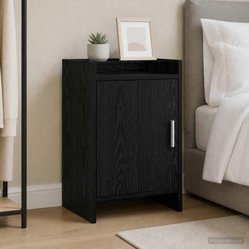 vidaXL Nachttafels 2 st Zwart eiken 40 x 30 x 60 cm Bewerkt, Huis en Inrichting, Verzenden, Nieuw