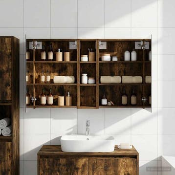 vidaXL Badkamerkast set 3 st 120 x 14,5 x 70 cm Bewerkt hout, Verzenden, Nieuw