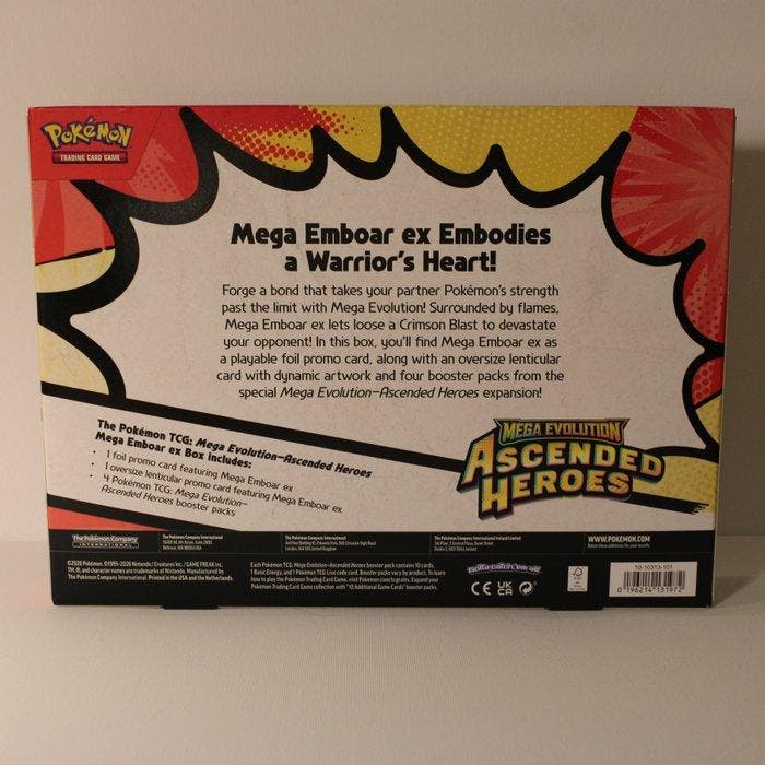 Pokémon - 1 Box - Ascended Heroes Mega Emboar Ex box, Hobby & Loisirs créatifs, Jeux de cartes à collectionner | Pokémon