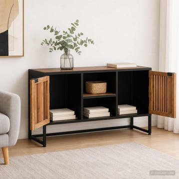 vidaXL Dressoir 105 x 30 x 55 cm Massief Mangohout en, Huis en Inrichting, Kasten | Dressoirs, Verzenden, Nieuw