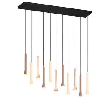 Trio FIATO hanglamp | LED | mat zwart met taupe met koffie |, Verzenden