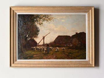 Johannes Karel Leurs (1865-1938) - A Shepherdess With Her