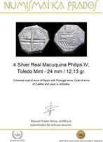 Spanje. Felipe IV. 4 Reales Macuquina, Toledo Mint (Zonder