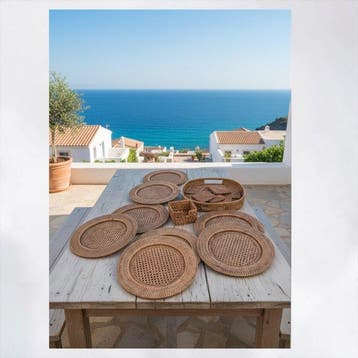 Onderbord (18) - Zomerse tafelvibes - Rattan - 8 borden +