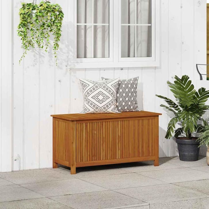 vidaXL Tuinbox 113x50x58 cm massief acaciahout, Tuin en Terras, Bergingen en Tuinkasten, Nieuw, Verzenden