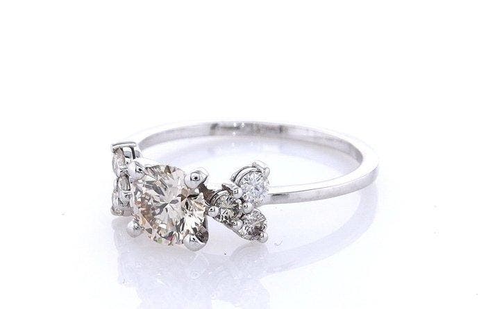 Sans prix de réserve - Bague - 14 carats Or blanc - 0.93ct., Handtassen en Accessoires, Ringen