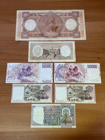 Italië. - 7 banknotes - Various Dates (Zonder minimumprijs)