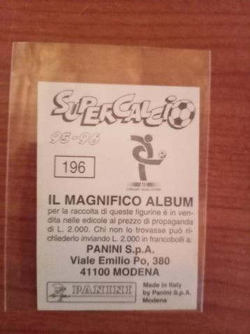 Panini Supercalcio 95/96 Ronaldo Sticker - Excellent (EX)