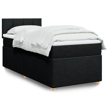 vidaXL Boxspring met matras stof zwart 80x200 cm, Verzenden, Nieuw